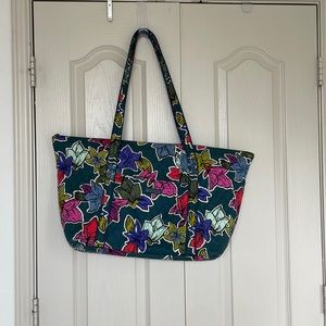 Vera Bradley Miller Tote Falling Leaves Print EUC